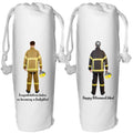 Firefighter Wine Bag Personalised for him Fireman Thank you Appreciation gift retirement new job