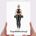 Gym Card Personalised for woman Thank you congratulations Weights