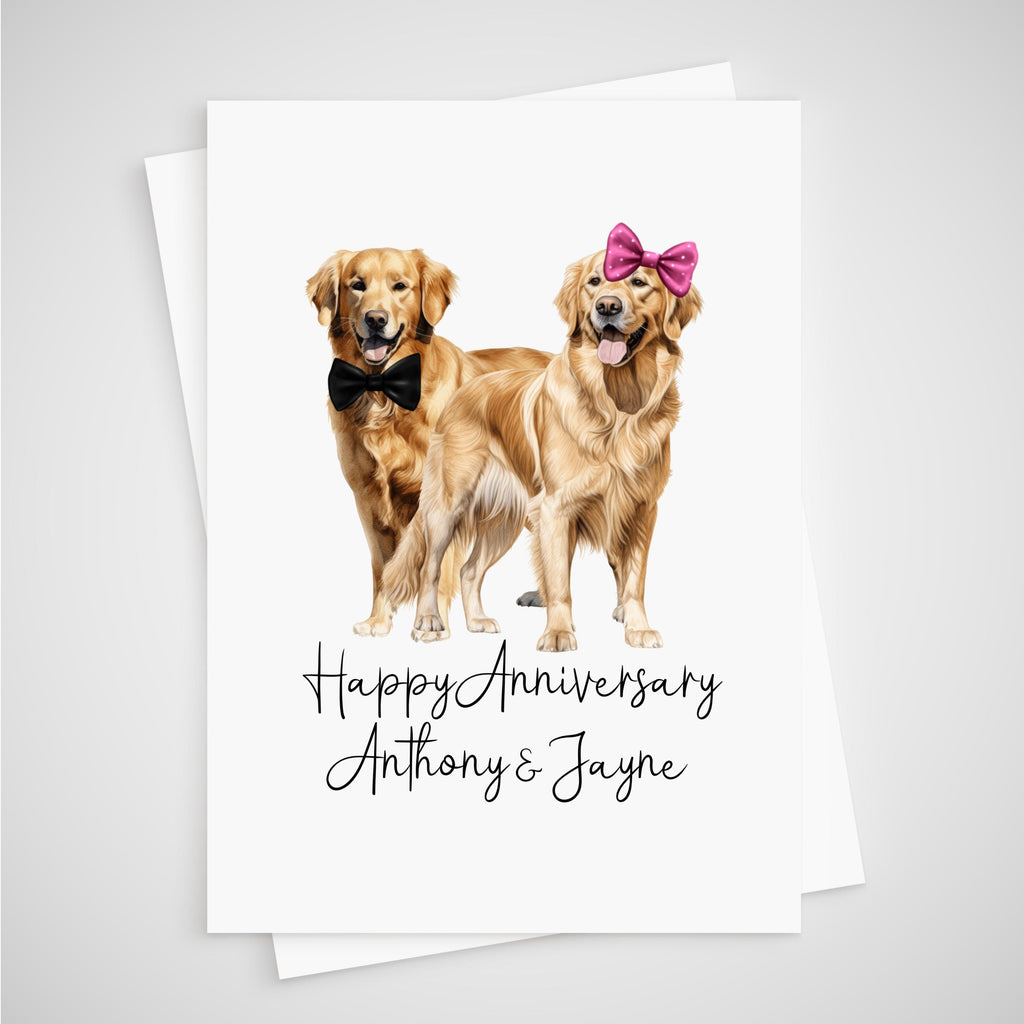 Golden Retriever Anniversary Card Personalised Dog