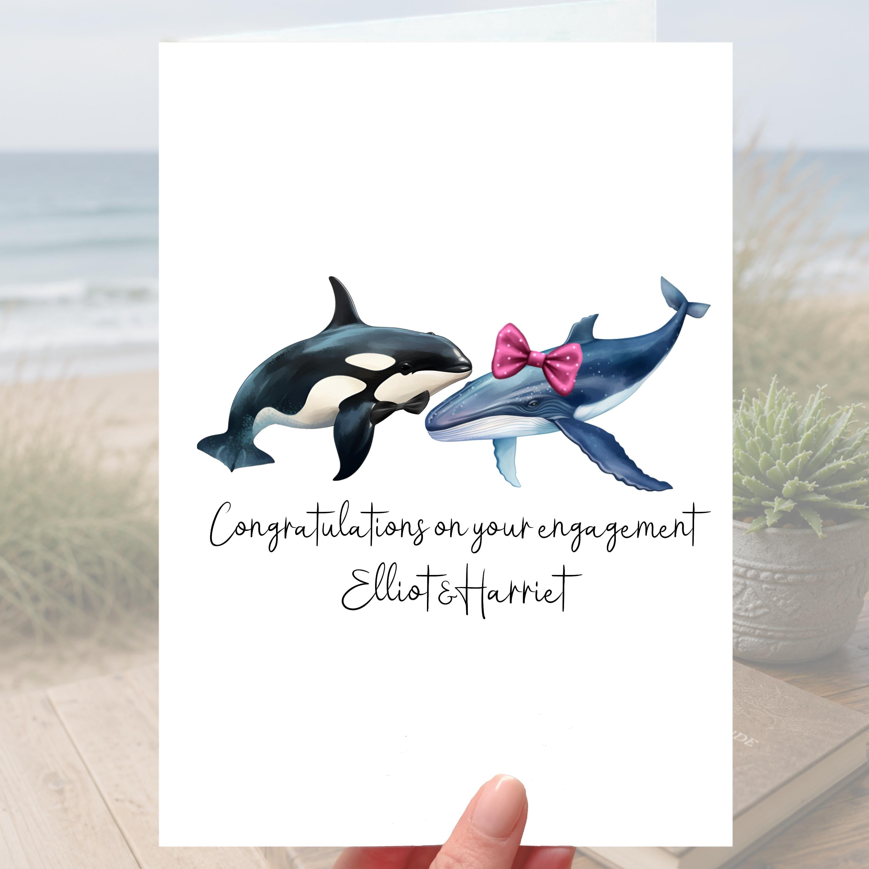 Whale Engagement Card Personalised