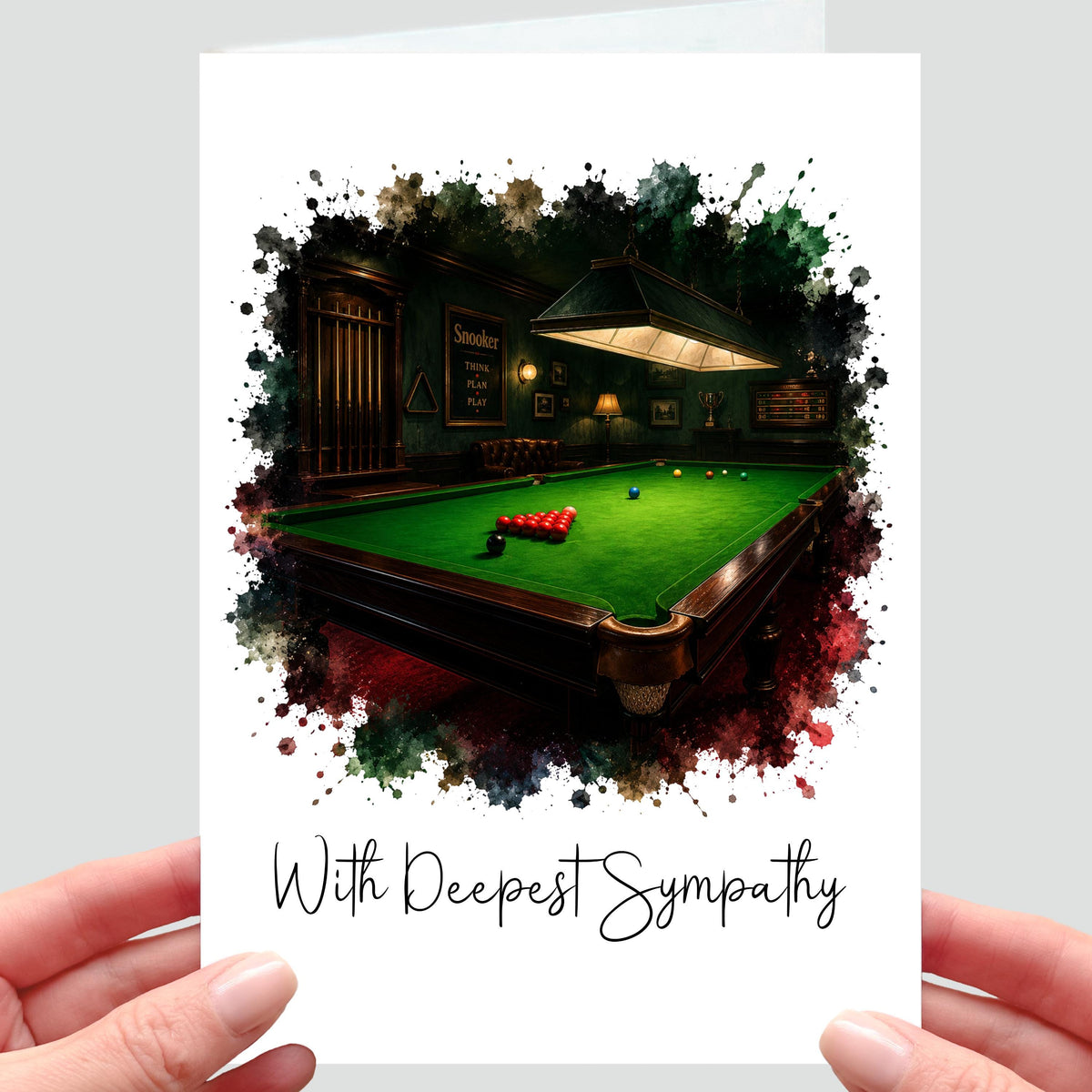 Snooker Sympathy Card Grief Mourning Bereavement