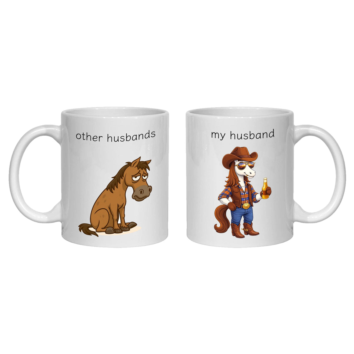 Personalised Husband Mug gift, cowboy horse, boyfriend