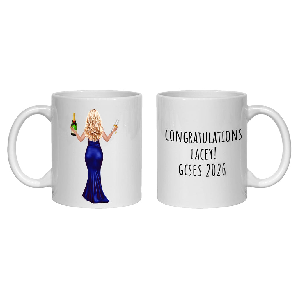 GCSE Mug Gift Personalised for girl, congratulations exams SATs