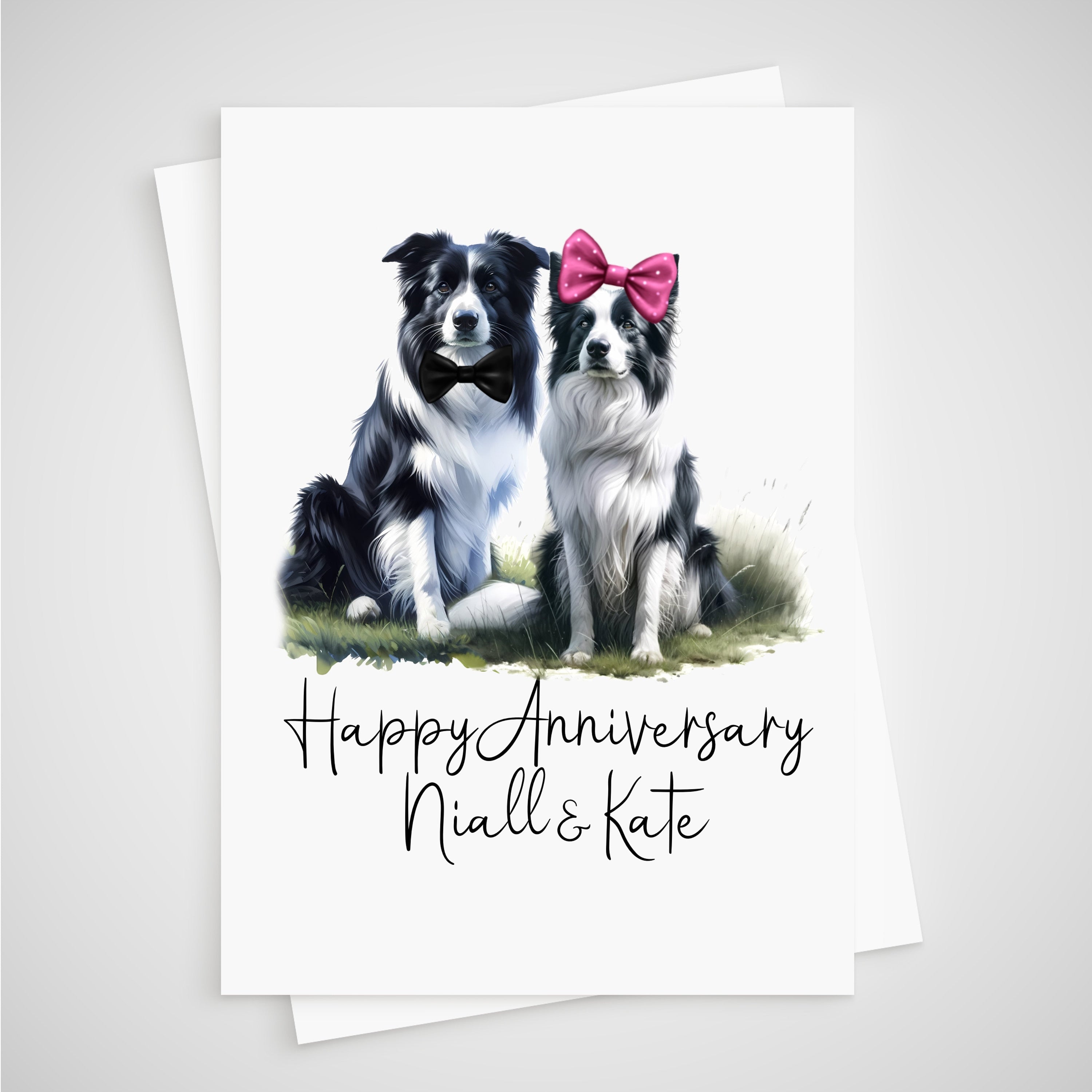 Border Collie Anniversary Card Personalised Sheepdog