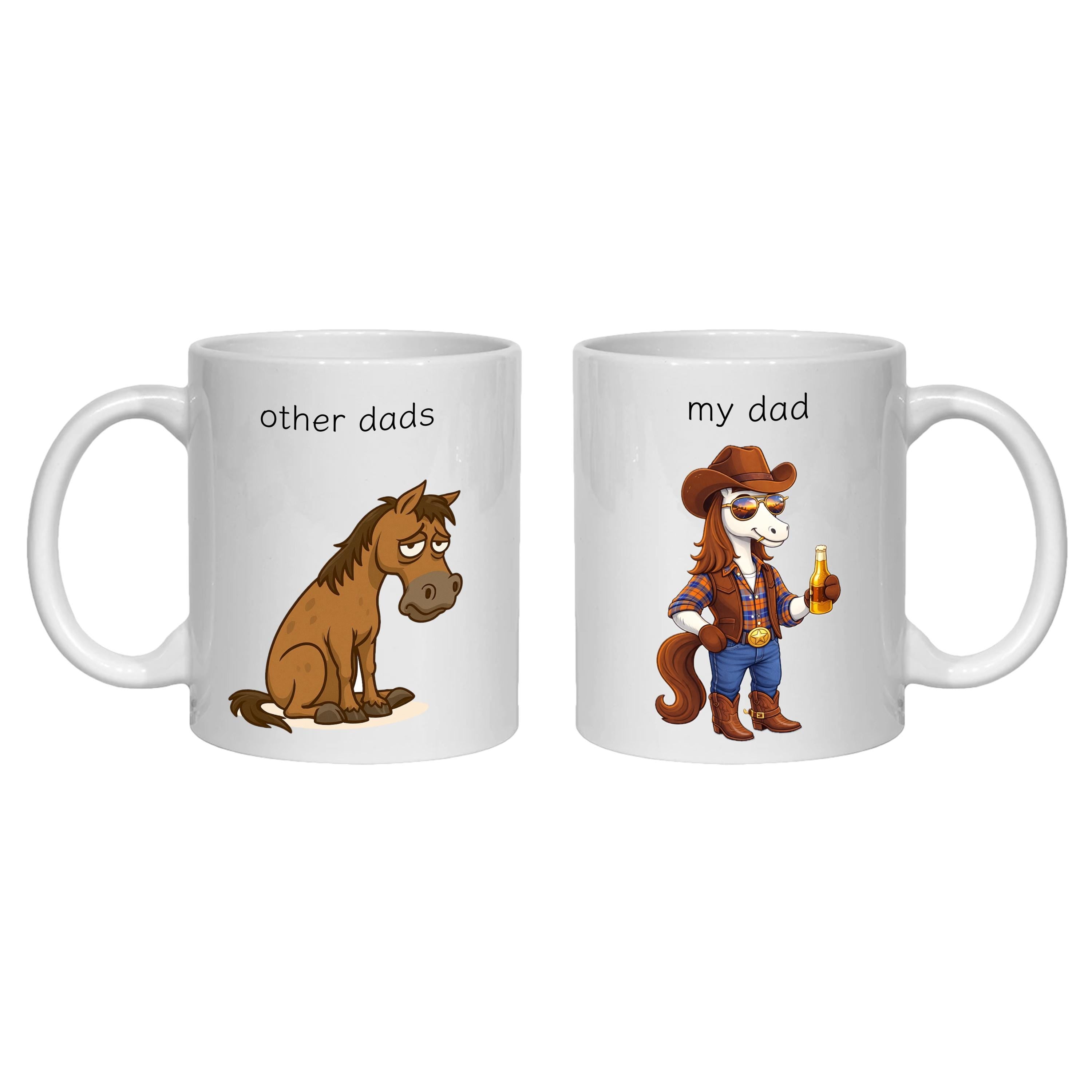 Personalised Best Dad Mug gift for father, cowboy, papa, grandad, horse