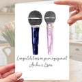 Singing Engagement Card Personalised Microphone Karaoke Musician Vocalist