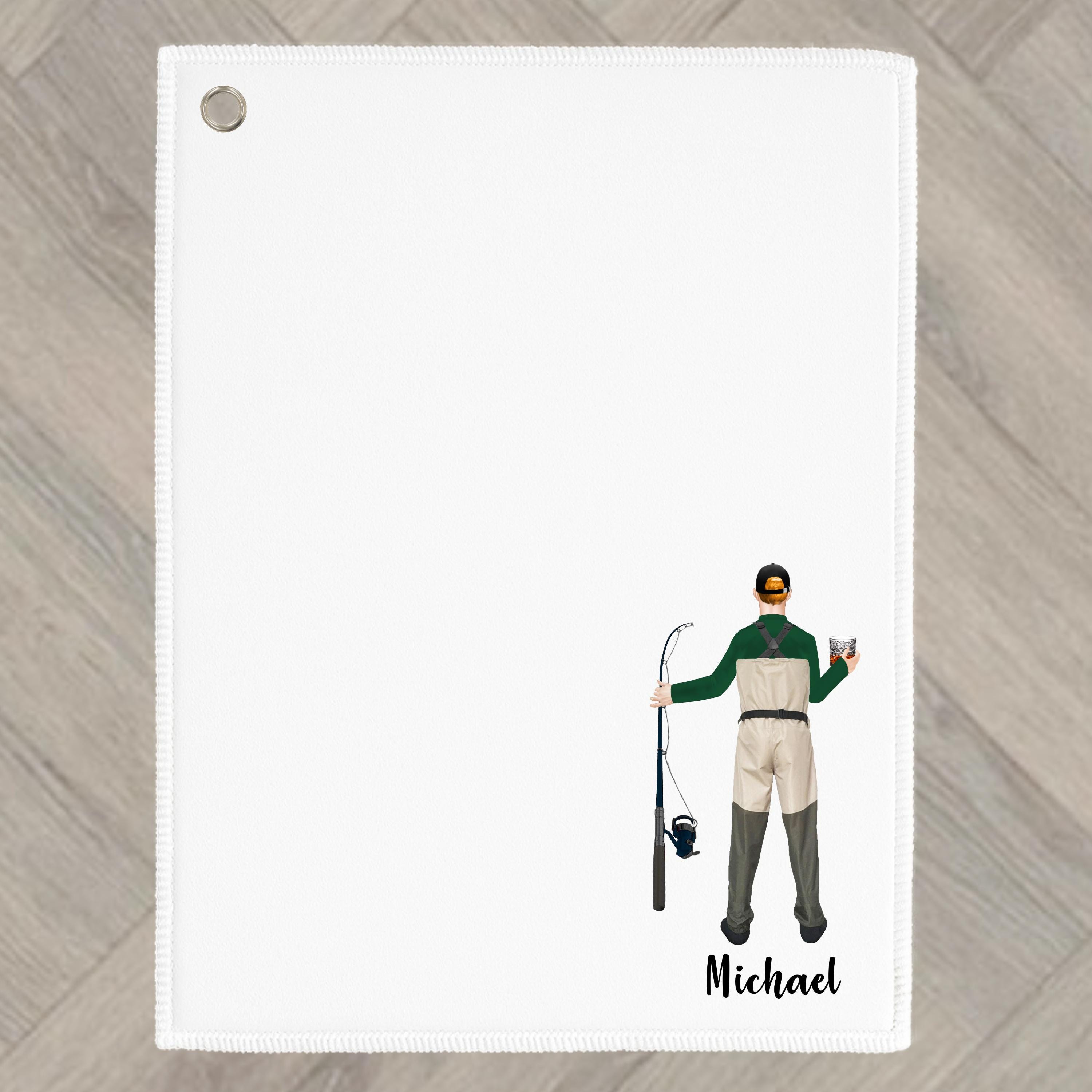 Fishing Towel Personalised for man Gift for Daddy Grandad