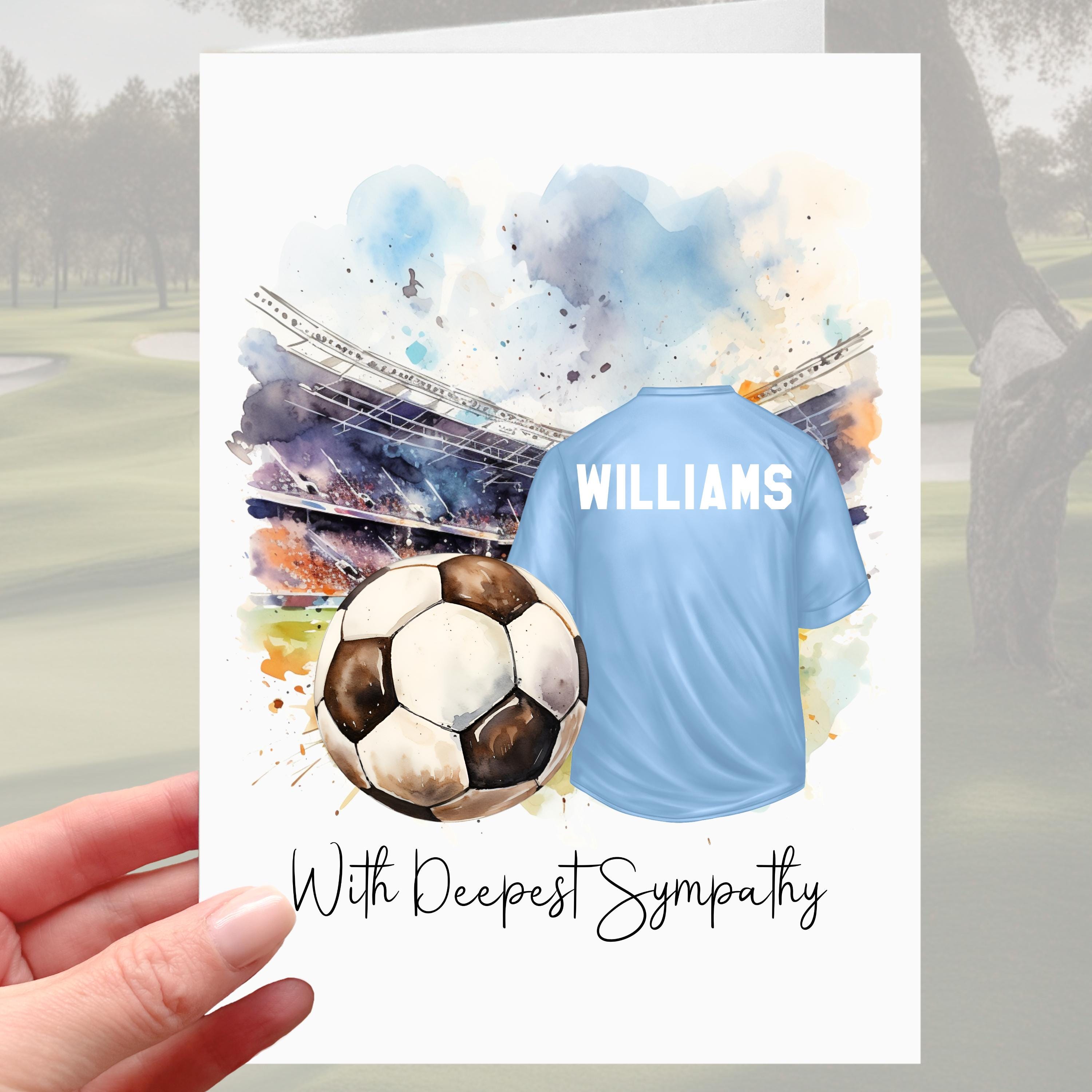 Football Sympathy Card Manchester City Coventry Grief Mourning Soccer Sky Blue