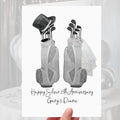 Golf Silver 25th Anniversary Card Personalised Golf Clubs