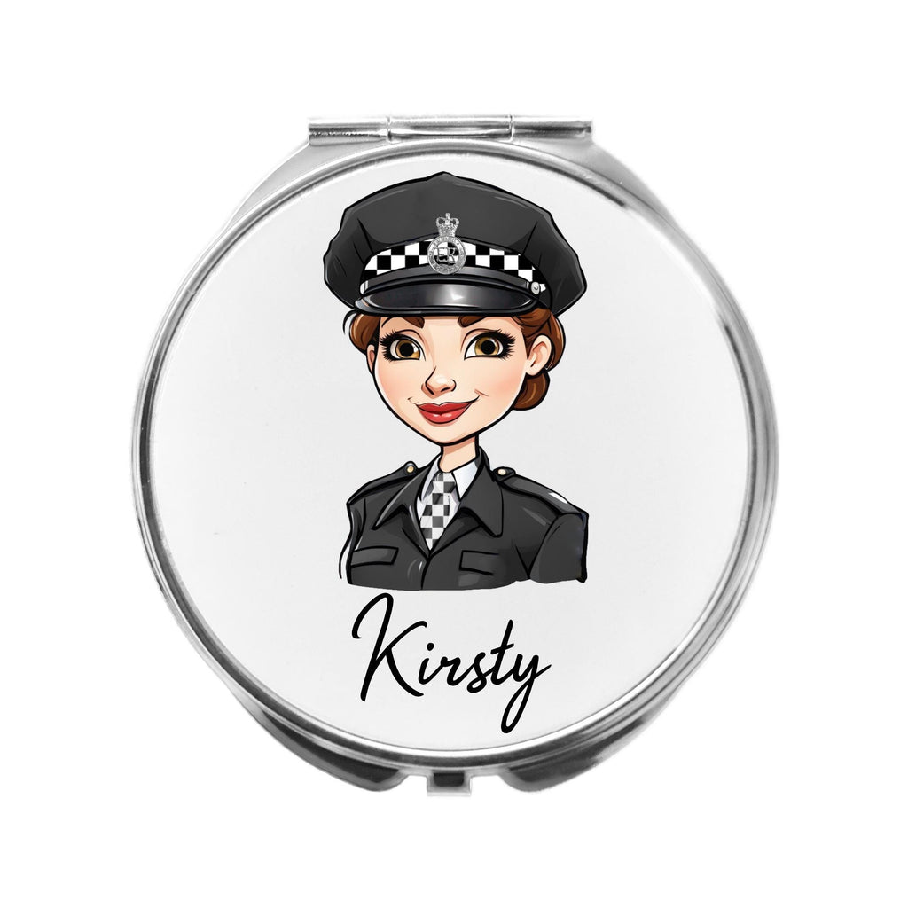 Police Woman Mirror Personalised Compact Gift for Police Officer Passing out