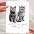 British Blue Cat Engagement Card Personalised