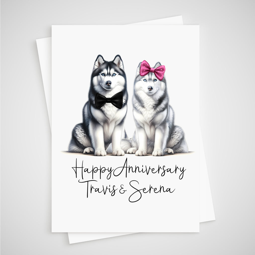 Husky Anniversary Card Personalised Siberian Dog