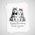 Husky Anniversary Card Personalised Siberian Dog