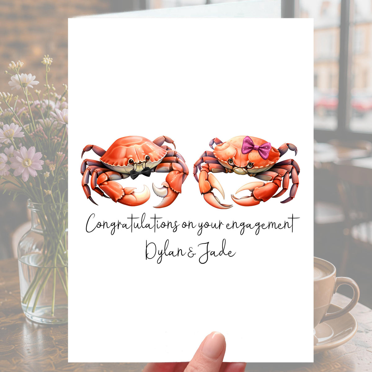 Crab Engagement Card Personalised