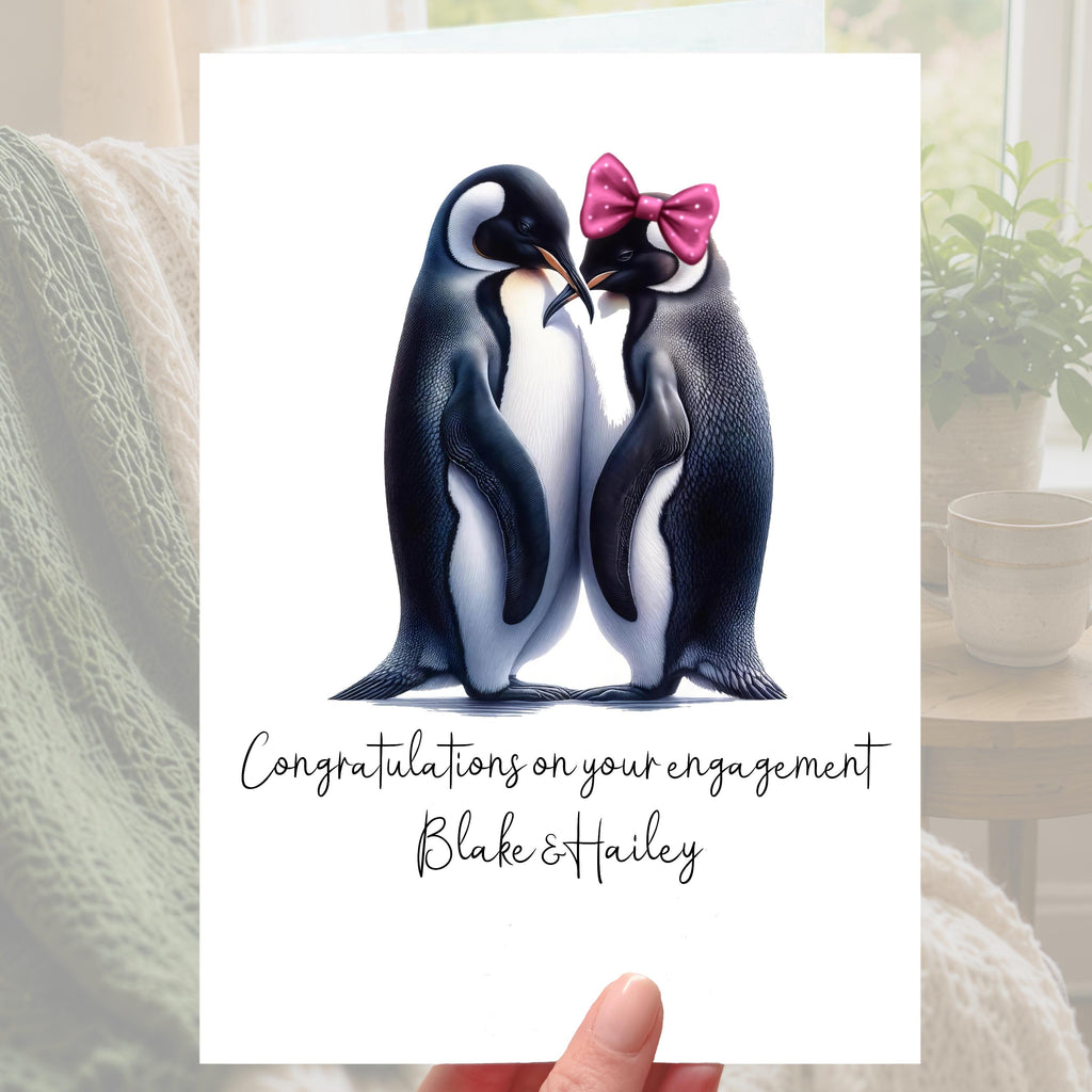 Penguin Engagement Card Personalised