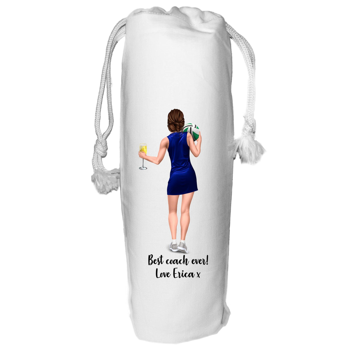 Netball Wine Bag Personalised gift for netballer