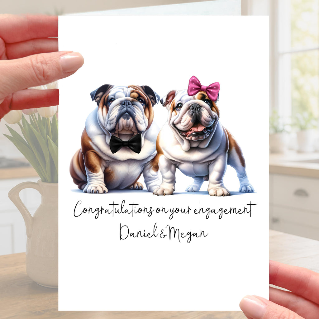BullDog Engagement Card Personalised Dog British