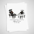 Personalised Piano Wedding Card Musician keyboard