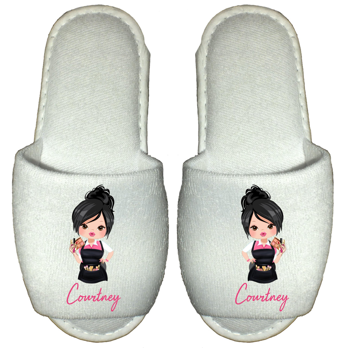 Personalised Makeup Artist Spa Slippers custom beautician