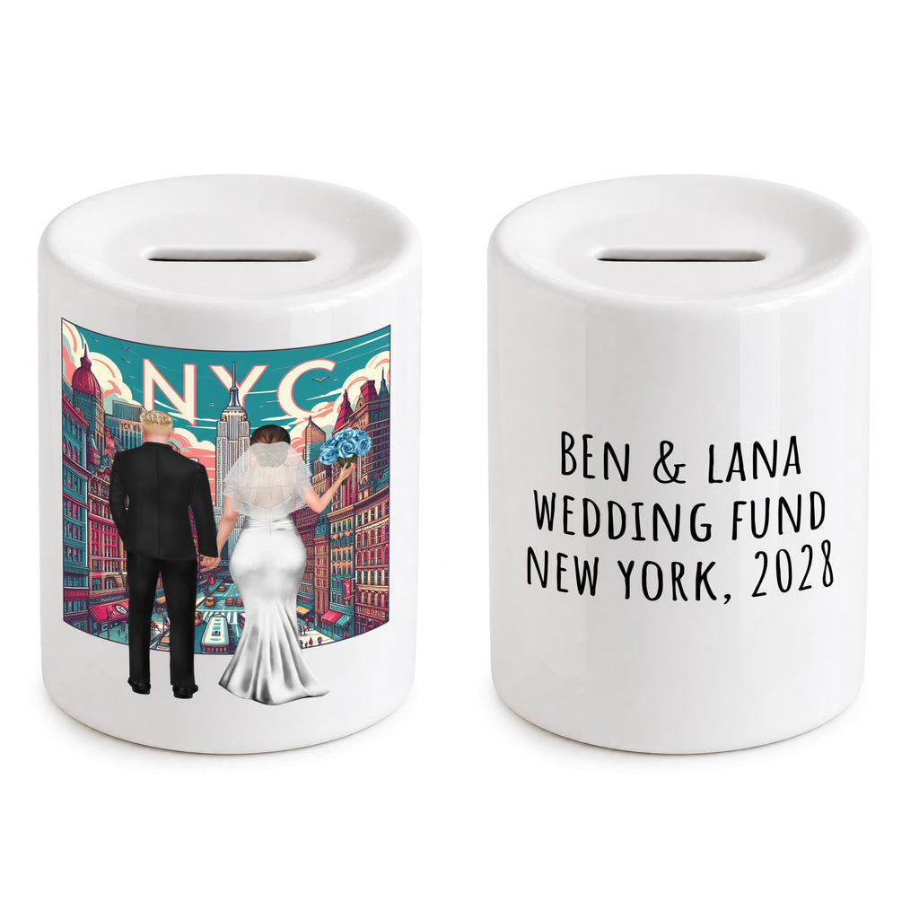 Personalized New York Wedding Fund Money Box - NYC, Central Park piggy bank