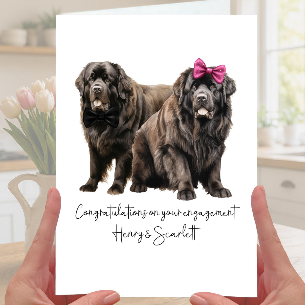 Newfoundland Engagement Card Personalised Dog
