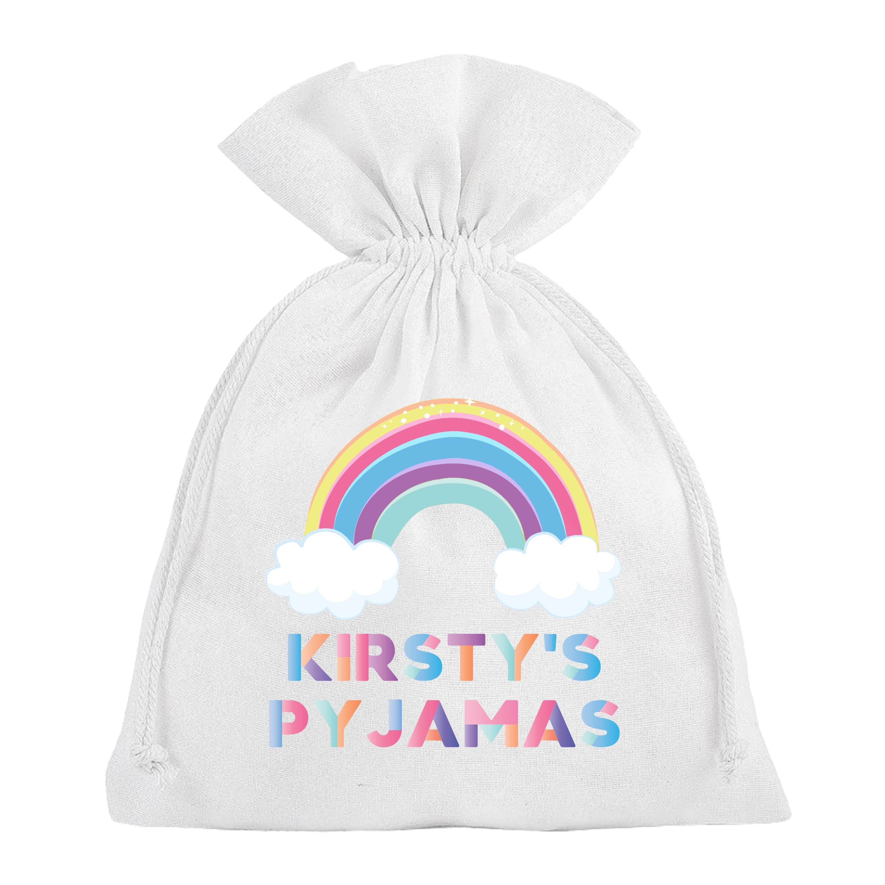 Rainbow Pyjama Bag Personalised Sleepover Slumber Party