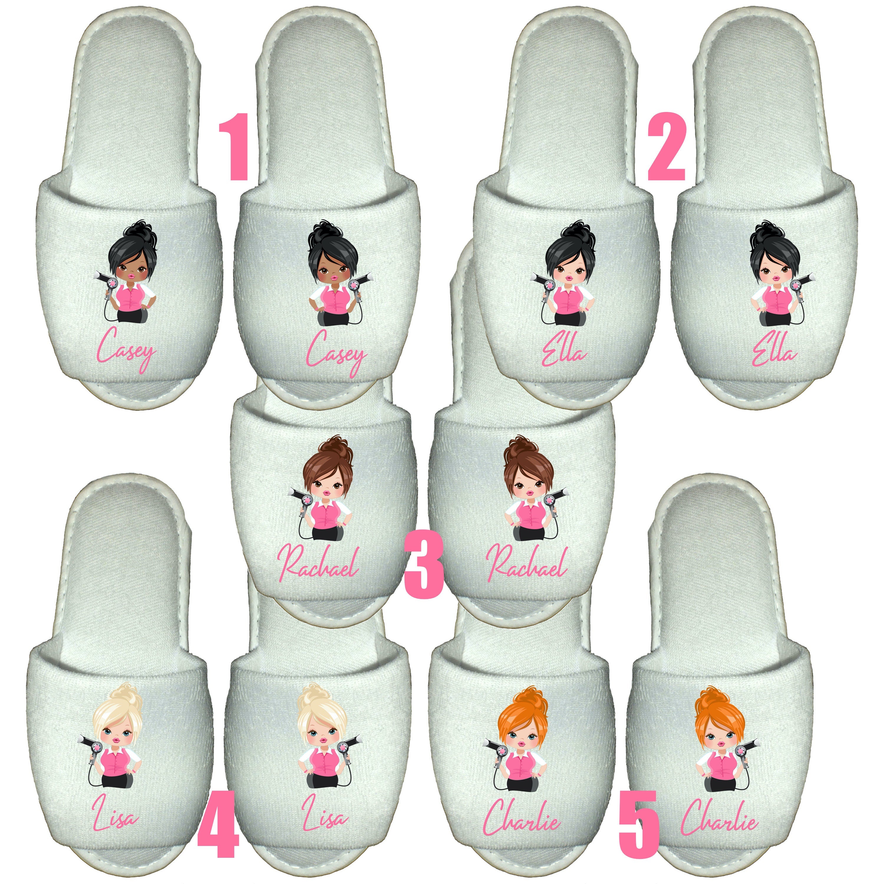 Personalised Hairdresser Spa Slippers Gift for stylist, salon
