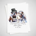 Bulldog Wedding Card Personalised Bride & Groom British Dog