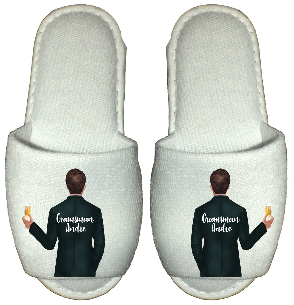 Personalized Groom Spa Slippers, Wedding Party Gifts
