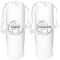 Personalised Wedding Wine Gift Bag Anniversary Wreath Mr & Mrs