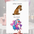 Mum Card - funny horse gamer cocktails card for mother, stepmum