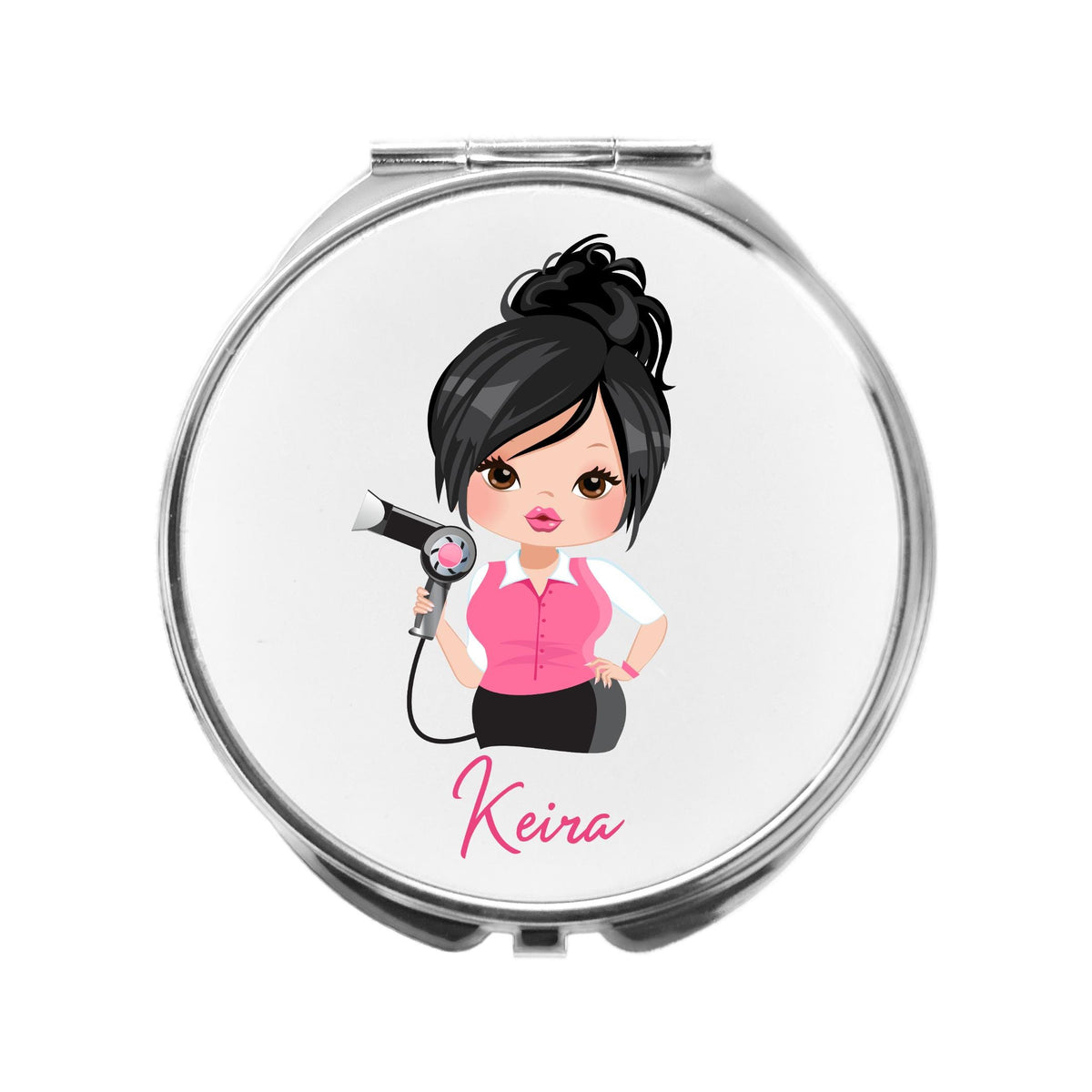 Hairdresser Mirror Personalised Compact Gift for Hair Stylist
