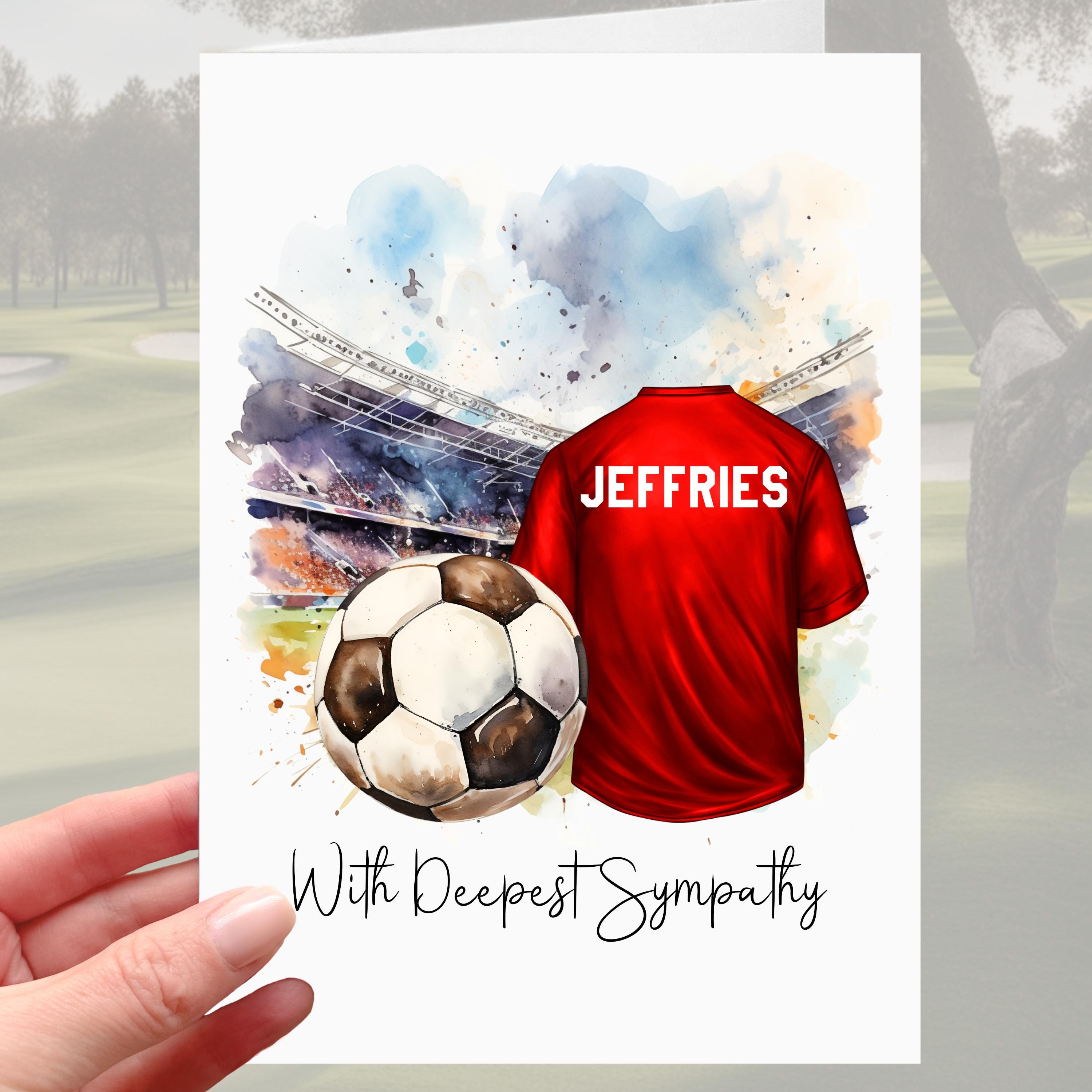 Liverpool Football Sympathy Card Grief Mourning Soccer Red Shirt