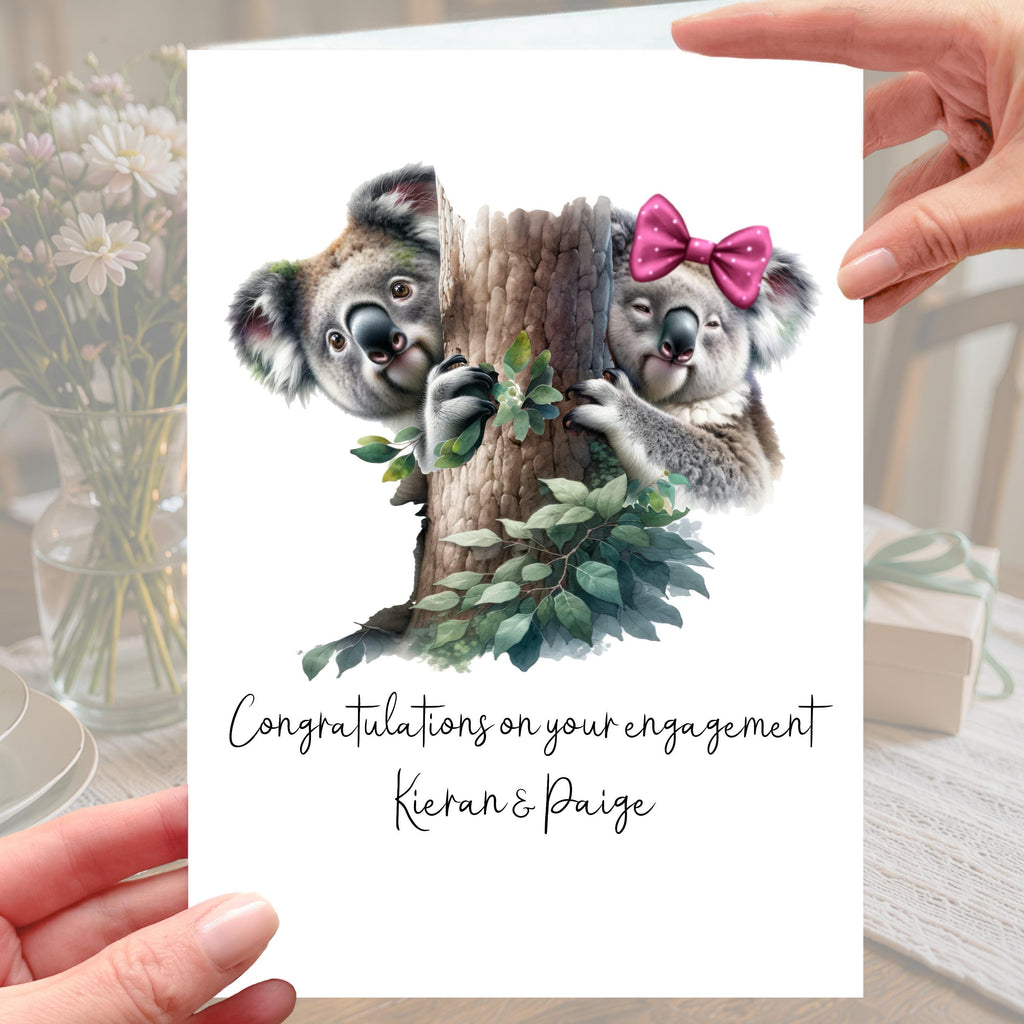Koala Bear Engagement Card Personalised