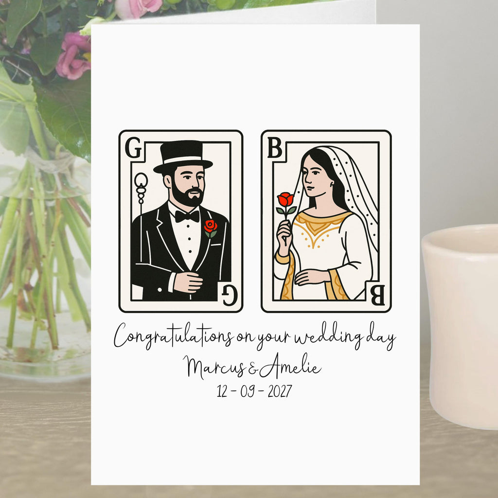 Playing Cards Wedding Card Personalised Bride Groom Deck Pack Game