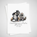 Racoon Wedding Card Personalised Bride & Groom Novelty