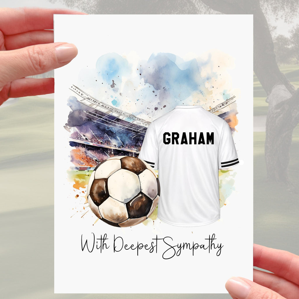 Football Sympathy Card Fulham Football Grief Mourning Soccer Black White