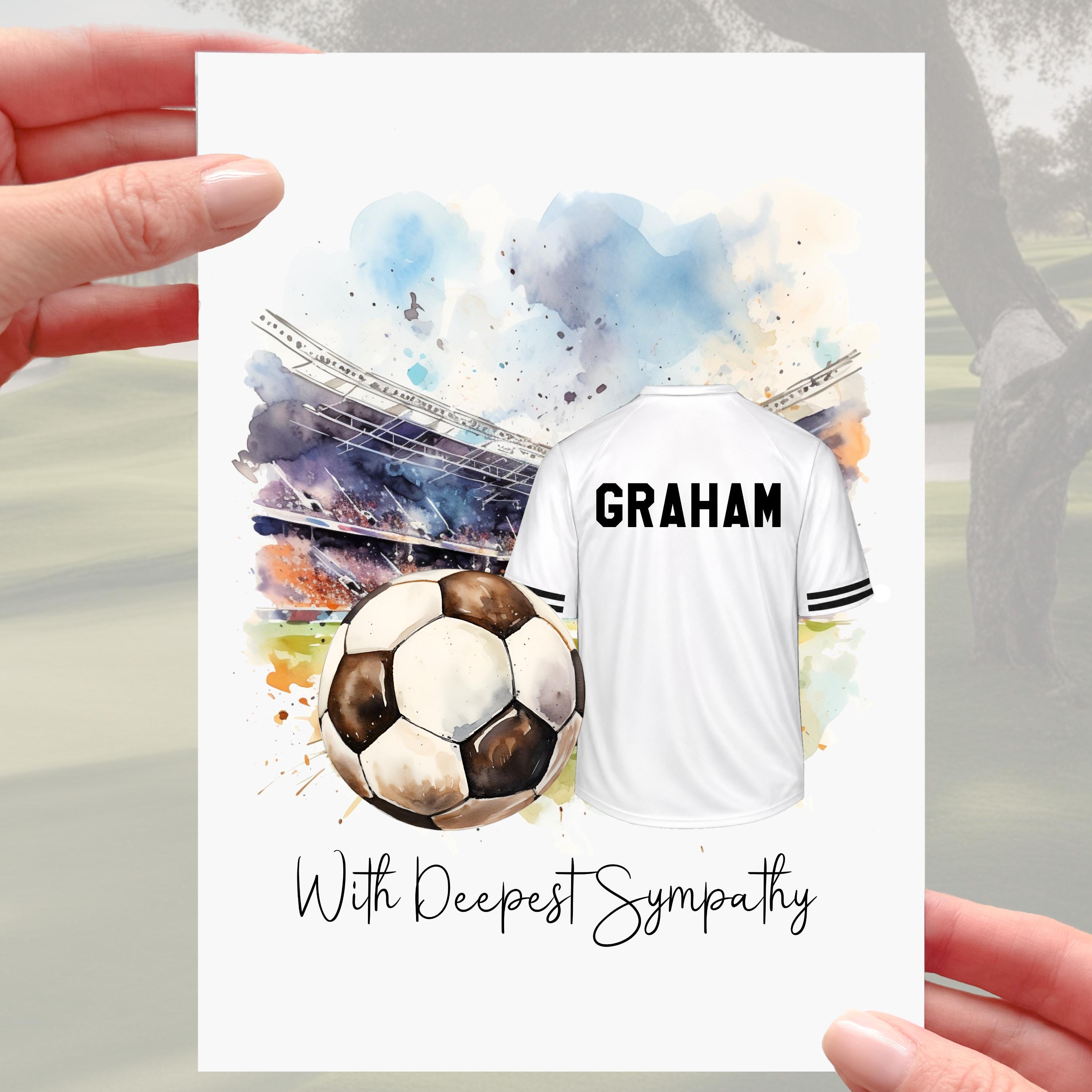 Football Sympathy Card Fulham Football Grief Mourning Soccer Black White