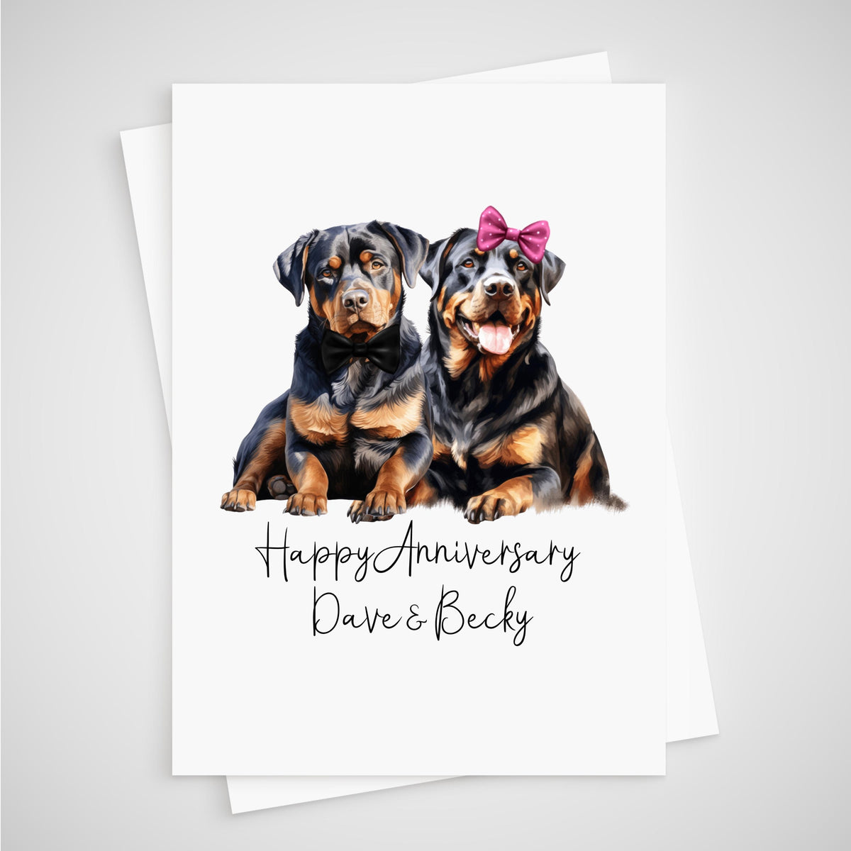 Rottweiler Anniversary Card Personalised Dog