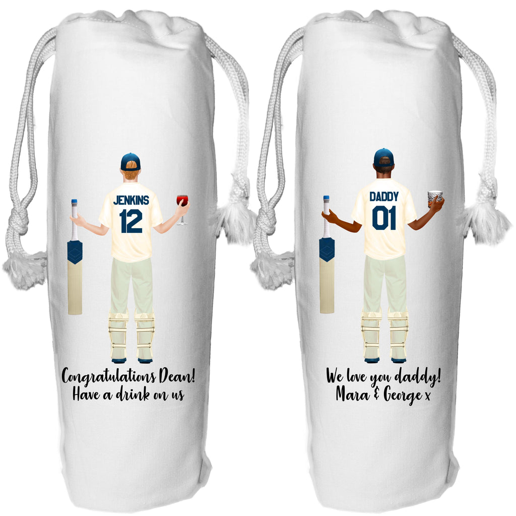 Cricket Wine Bag Personalised for him