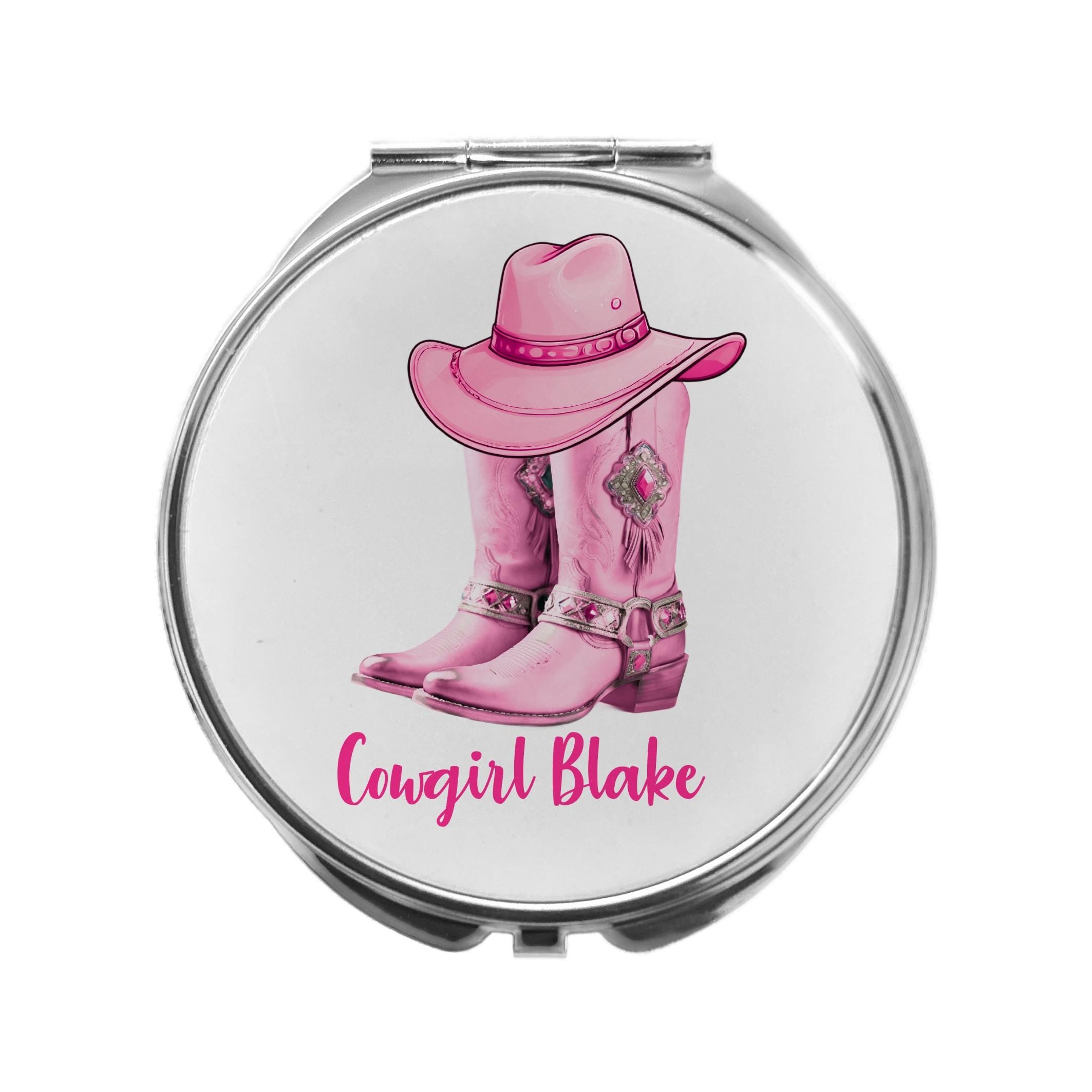 Cowgirl Mirror Compact Personalised Cowboy