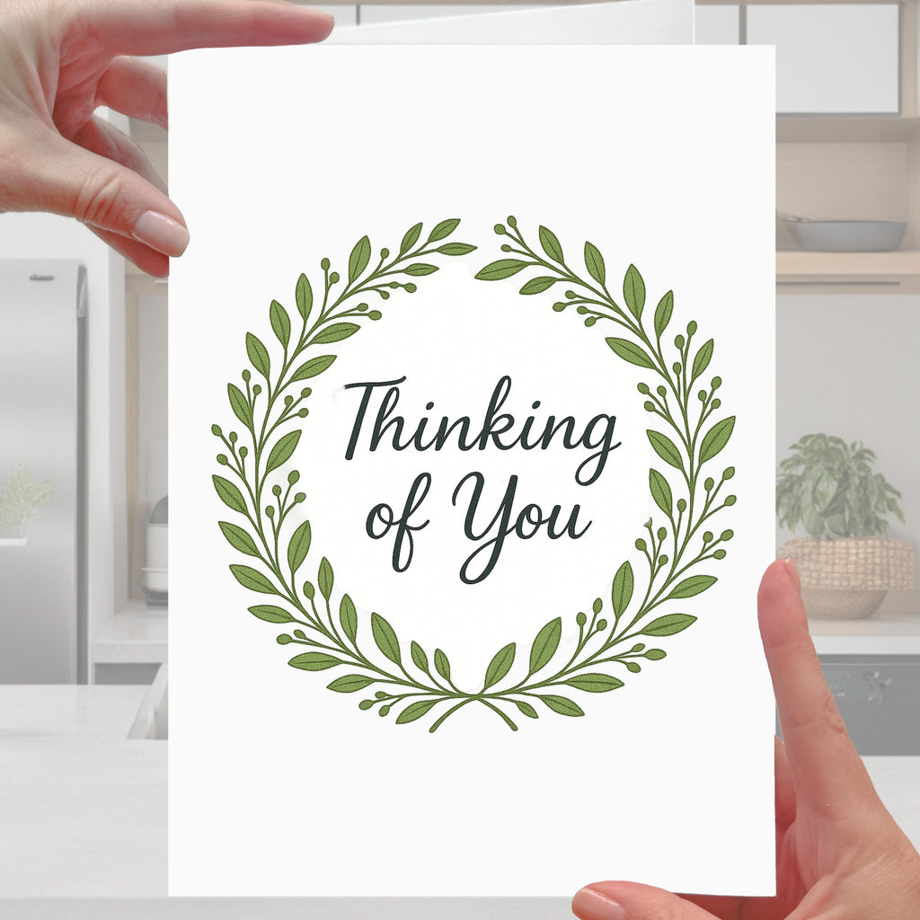 Thinking of you Sympathy Card Wreath Grief Mourning Bereavement
