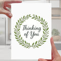 Thinking of you Sympathy Card Wreath Grief Mourning Bereavement