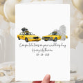 New York Taxi Wedding Card Personalised Yellow Cab Bride Groom NYC