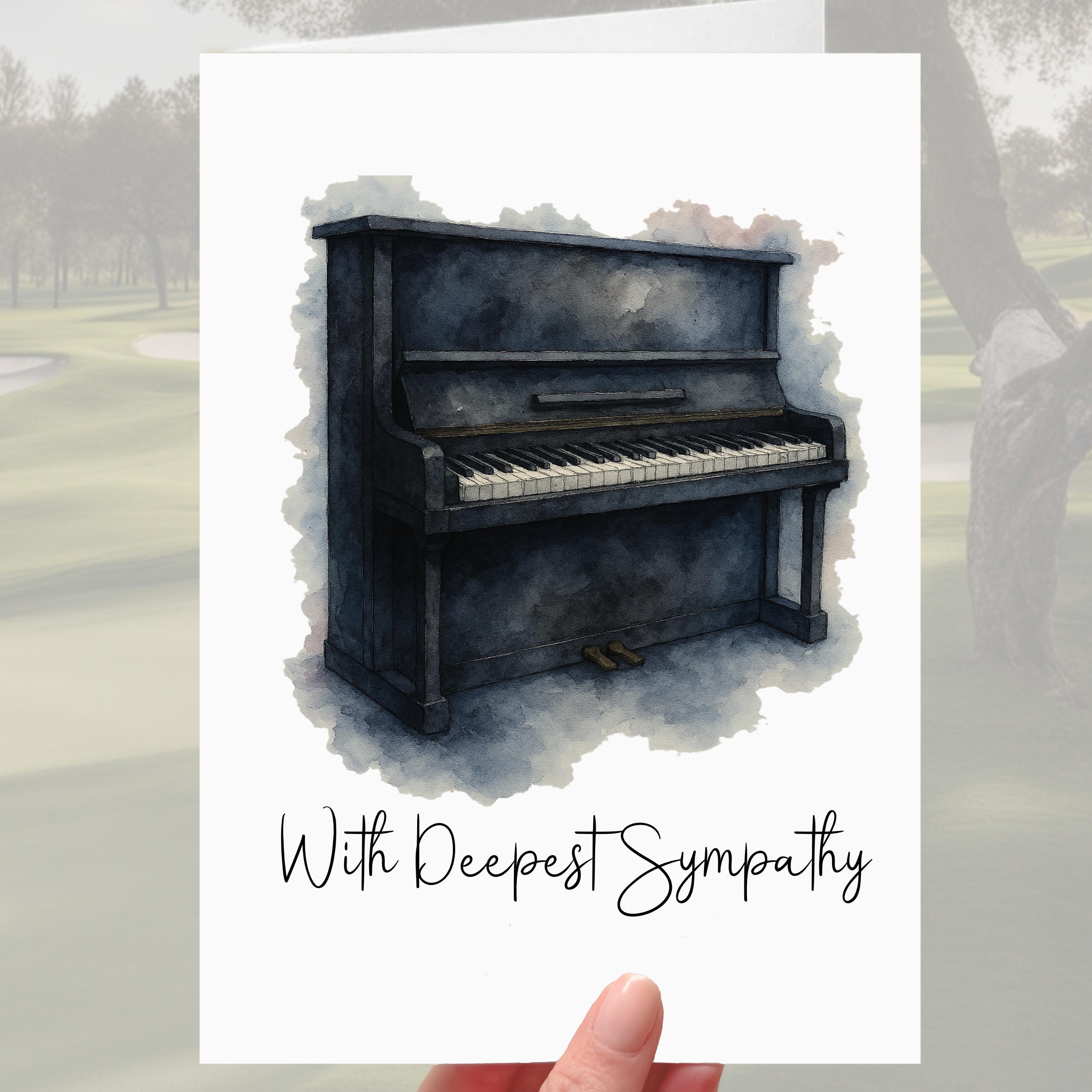 Piano Sympathy Card Grief Mourning Musician