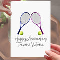 Tennis Anniversary Card Personalised
