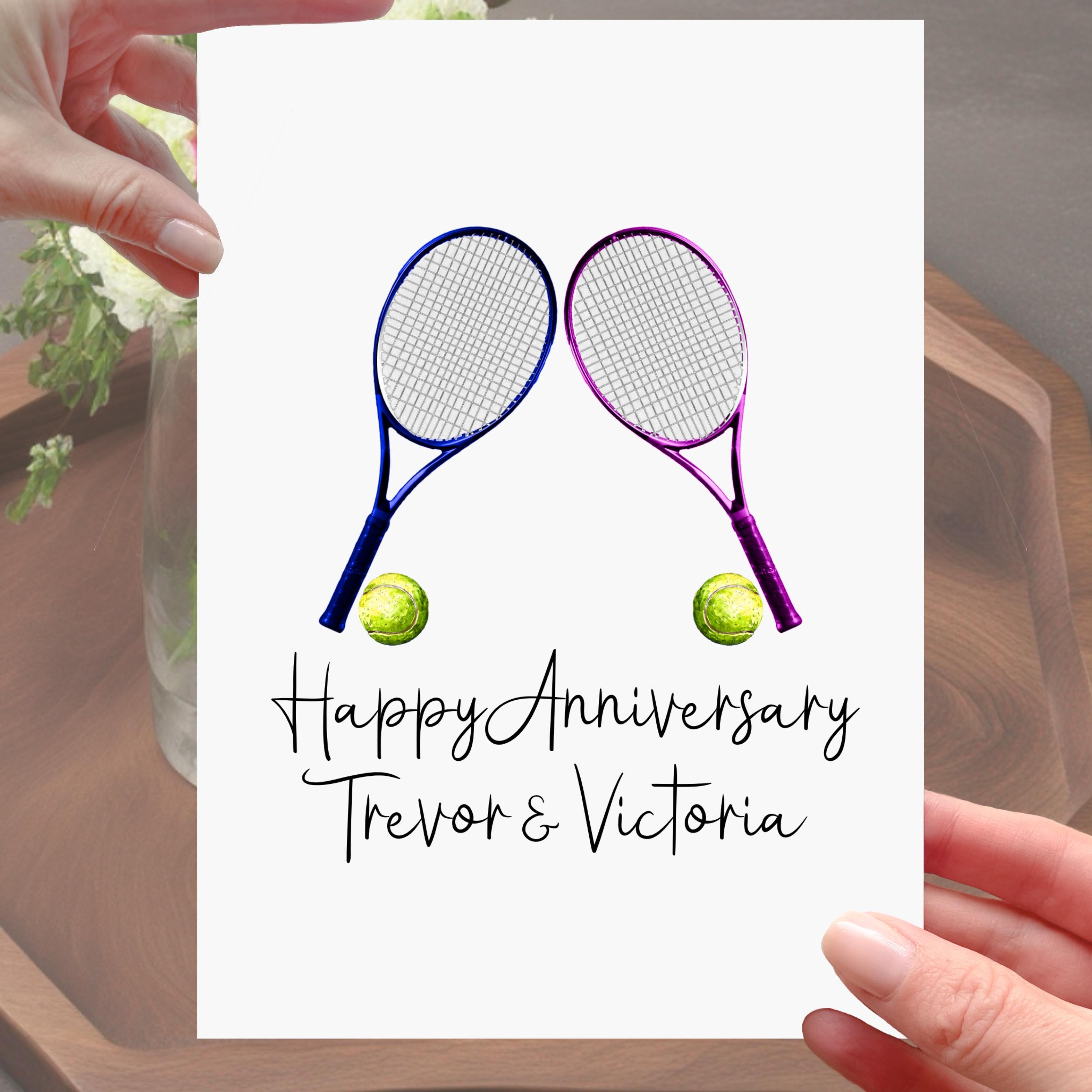 Tennis Anniversary Card Personalised