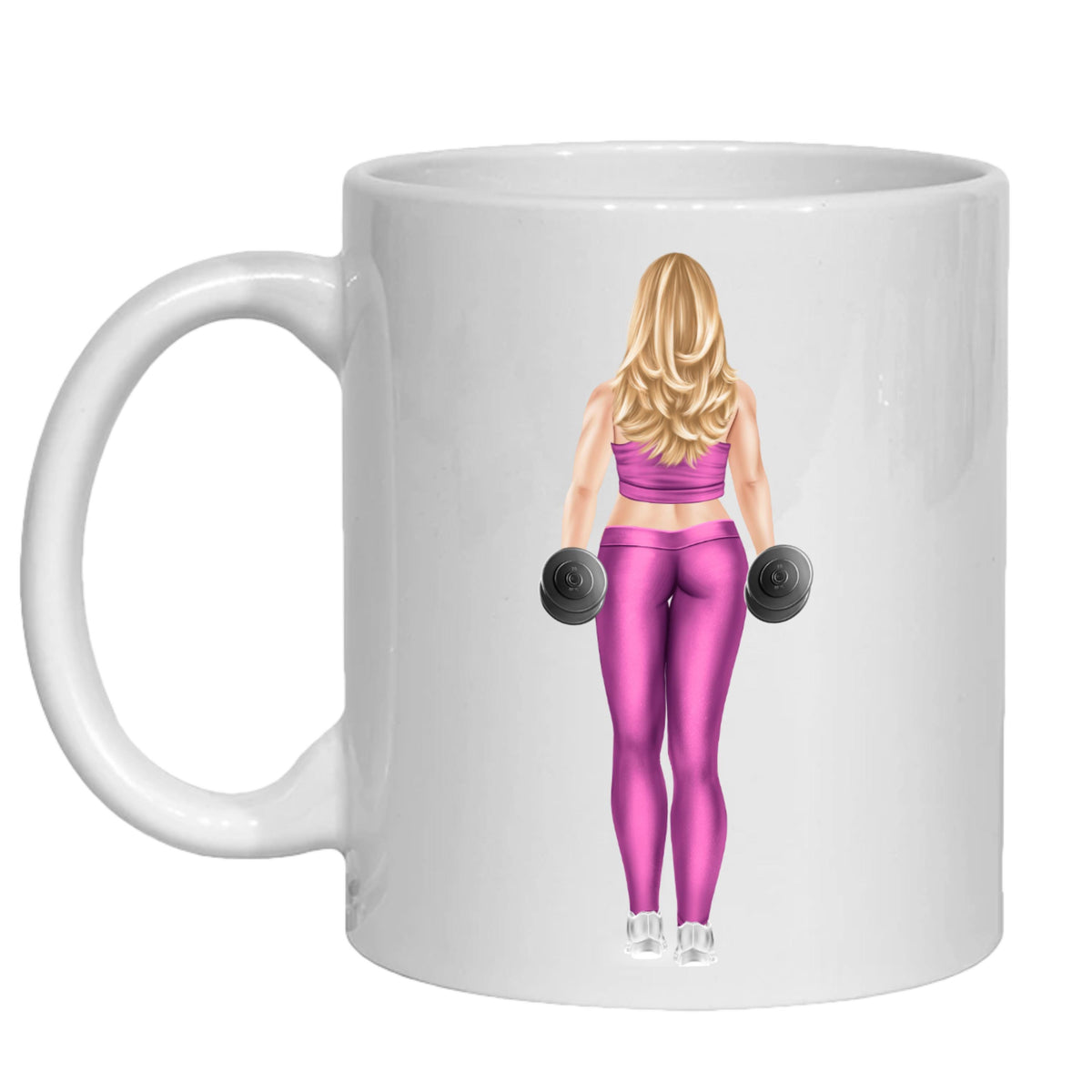 Gym Mug Gift Personalised for her Dumbbells, Weightlifting, Fitness