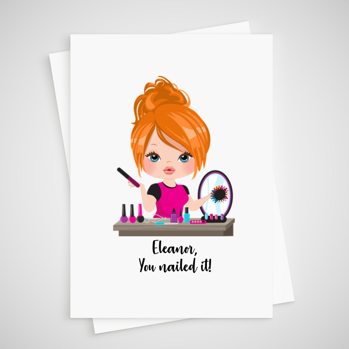 manicurist Congratulations Card personalised for beautician nail tech