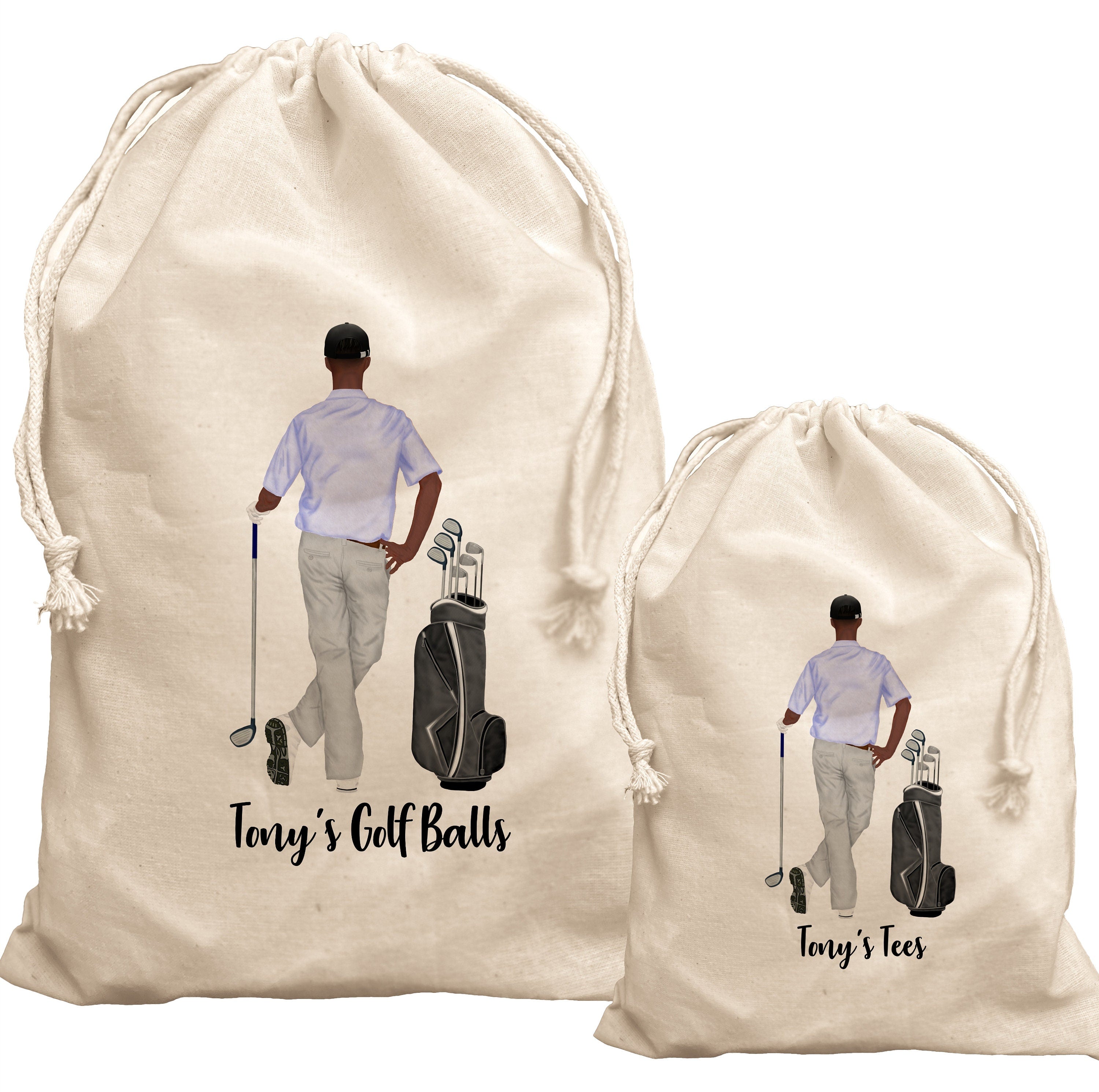 Golf Ball & Tee Bag for Golfer Gift Set Personalised for him